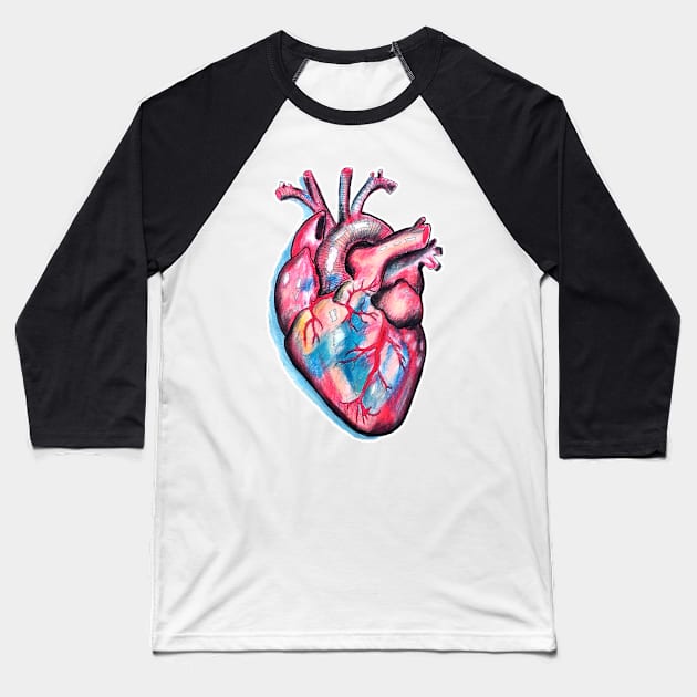 Anatomic heart Baseball T-Shirt by Brandy Devoid special edition collecion